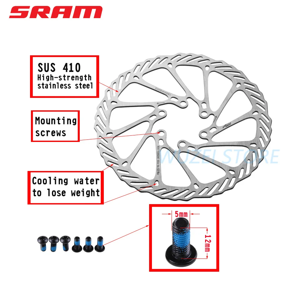 SRAM avid - central brake disc g3160 / 180 / 203mm, HS1, 6 screws, rotor, cntrln XR, central brake disc rotor, 1 unit