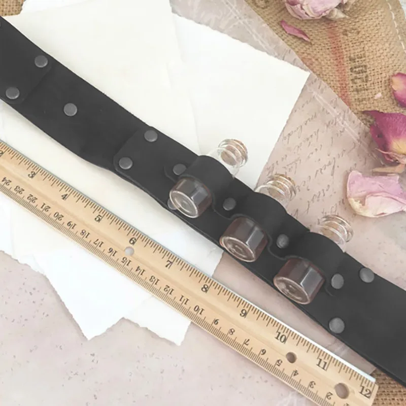 Lọ Cây Đũa Phép Bao Da Đựng Phong Cách Khoa Học Viễn Tưởng Nữ Hóa Trang Halloween Kim Bơm Bình Đai Thời Phục Hưng Phù Thủy Pháp Sư Warlock LARP Thầy Lang Đạo Cụ