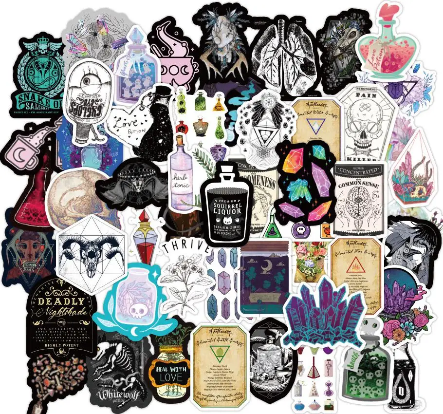 10/30/50pcs  Apothecary Pharmacist Cartoon Graffiti Stickers  Creative Aesthetic Art Stickers Laptop Diy Kids Toys Decal Sticker