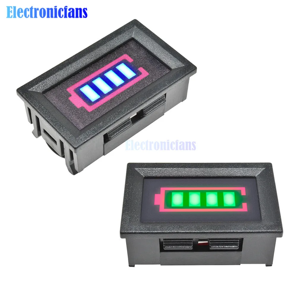 1S/2S/3S/4S/5S/6S/7S Lithium Battery Capacity Indicator Display 12.6V w/ Shell Percentage Battery Power Display Tester Meter