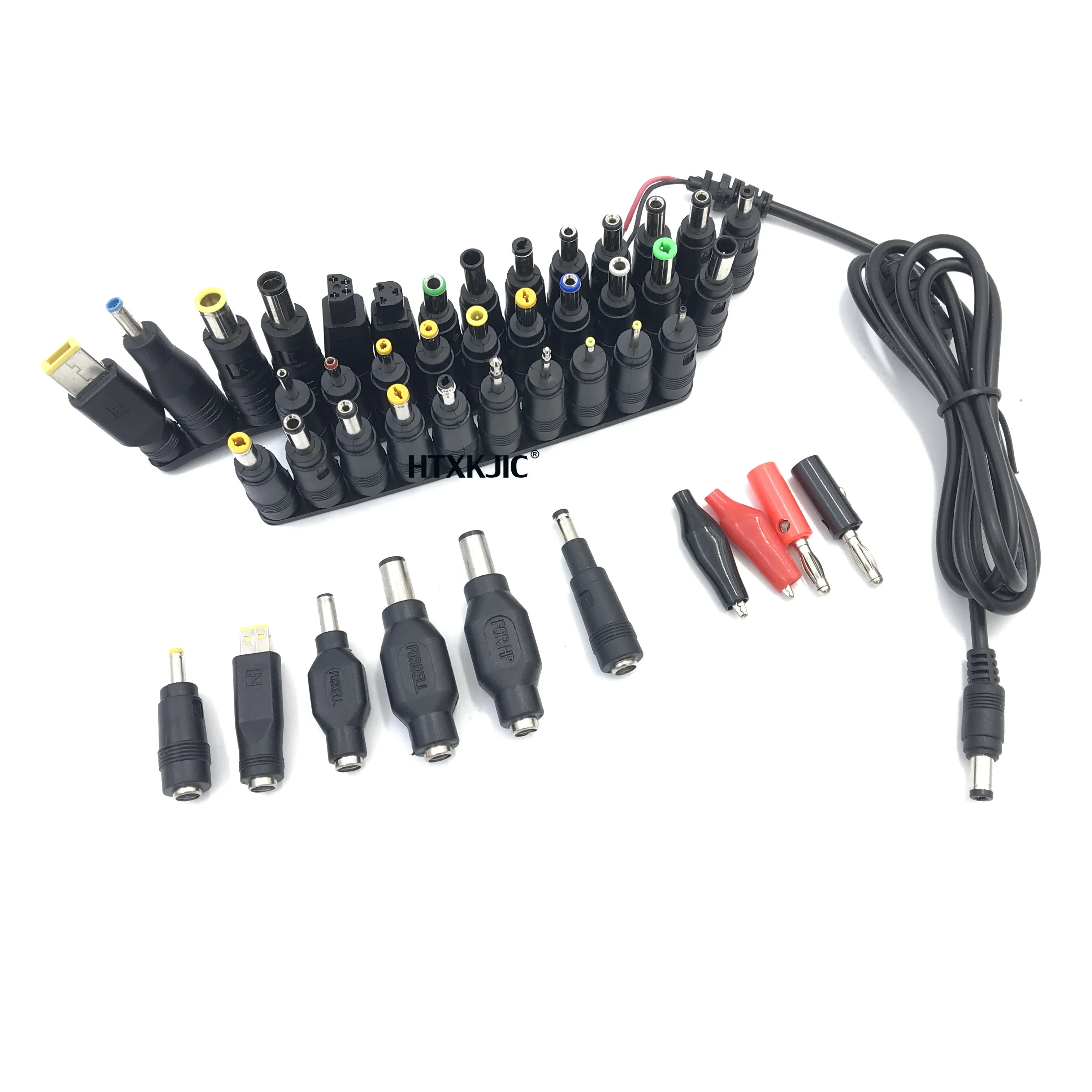 Laptop DC Power Adapter Kits 34 PCS Universal DC AC Power Adapter Tips Connector for Lenovo Thinkpad Power Supply Plug Jack Sets