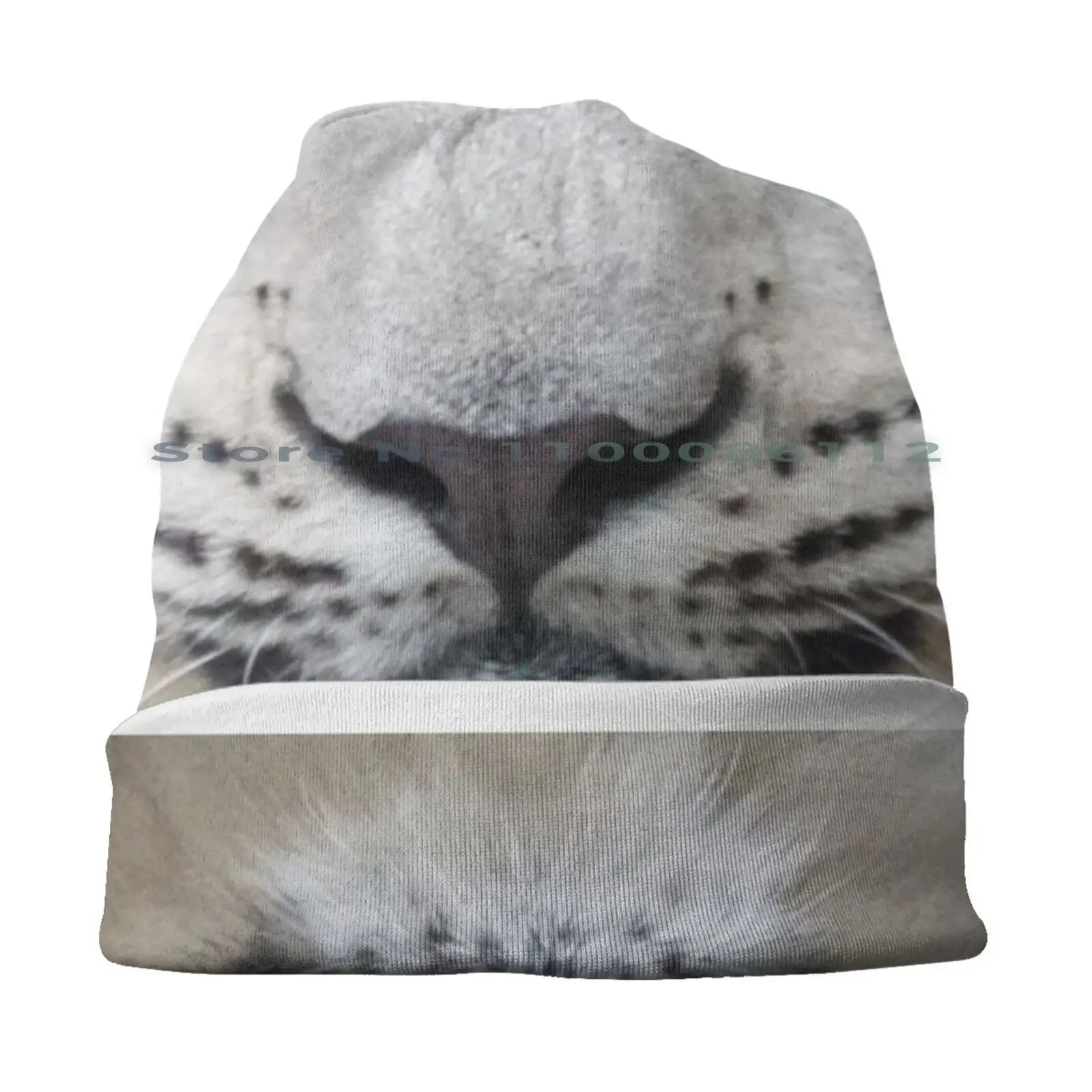 Snow Leopard Face Protective Mask Beanies Knit Hat Uncia Uncia Snow Leopard Lovers Tiger King Carol Baskin Joe Exotic Wild Cats