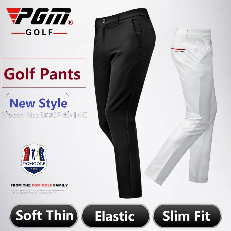 PGM Golf Clothing Summer Mens Golf Pants Elastic Breathable Leisure Sports Pants Male Quick-Dry Long Trousers Casual Business