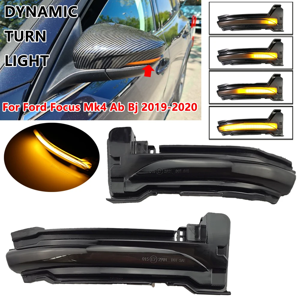 Paire de Clignotants ociamiques Séquentiels, Indicateur de Miroir Latéral, pour Ford Focus Mk4 2018-2020(LHD) Focus ST 2021(LHD)