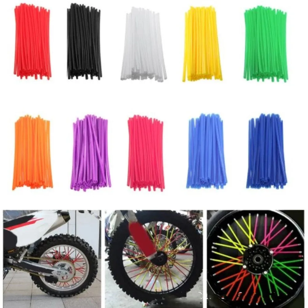 

New Motorcycle 72 Pcs Wheel Rim Spoke Wrap Kit Skin Cover For MX Motocross Dirt Pit Bike Enduro Supermoto Honda Suzuki 24CM