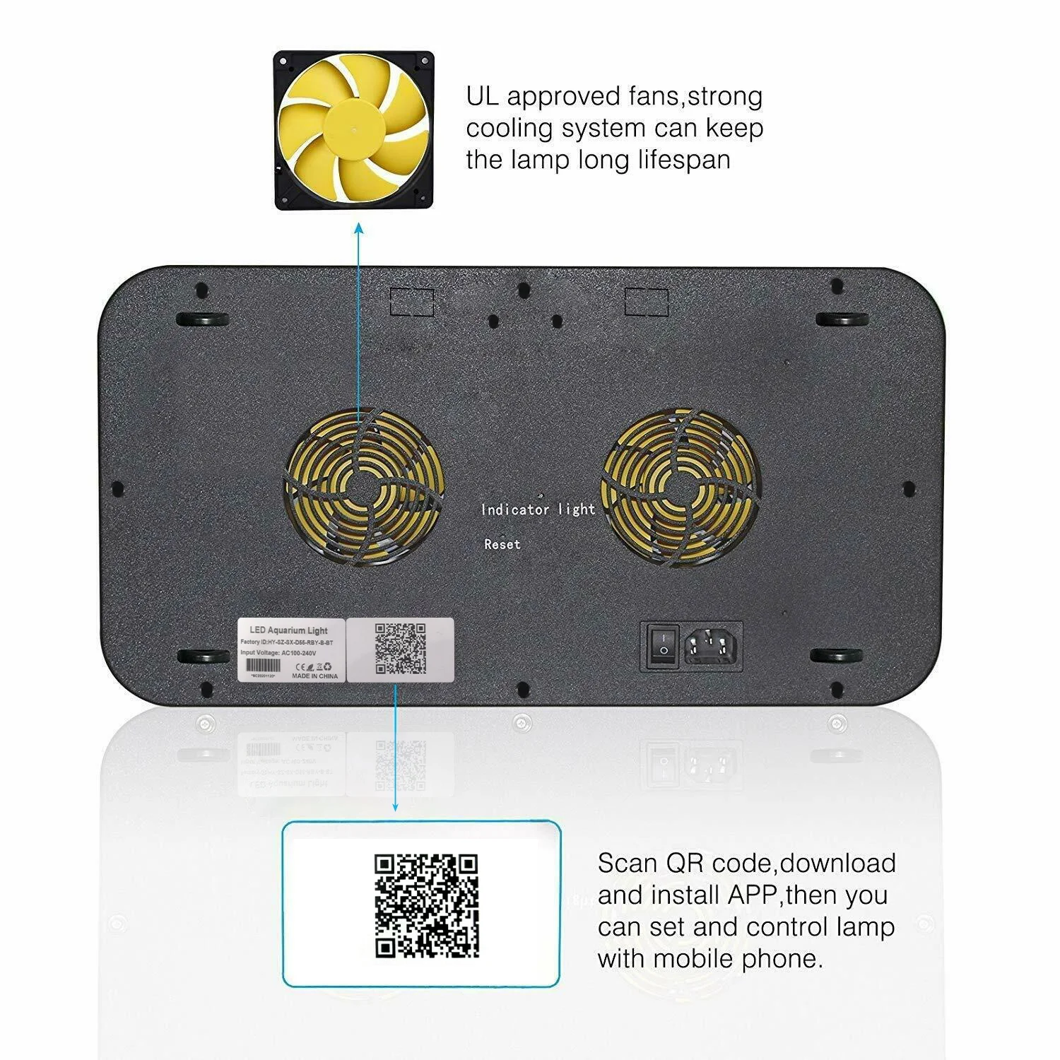 Imagem -05 - Tuya Wifi Controle Regulável Led Luz do Aquário Luar Aquário Marinho Recife Coral Peixe Lâmpada Planta Crescente Luz do Tanque de Peixes 165w