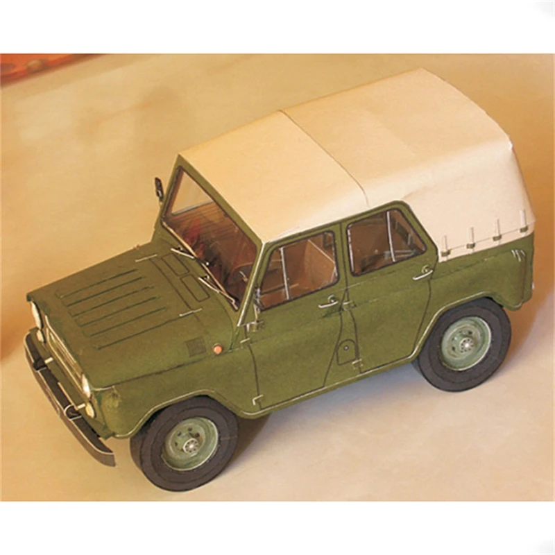 1:25 Scale WW II Soviet Union UAZ-469 Off-road Vehicle Model DIY 3D Paper Card Building Sets Military Model Toys