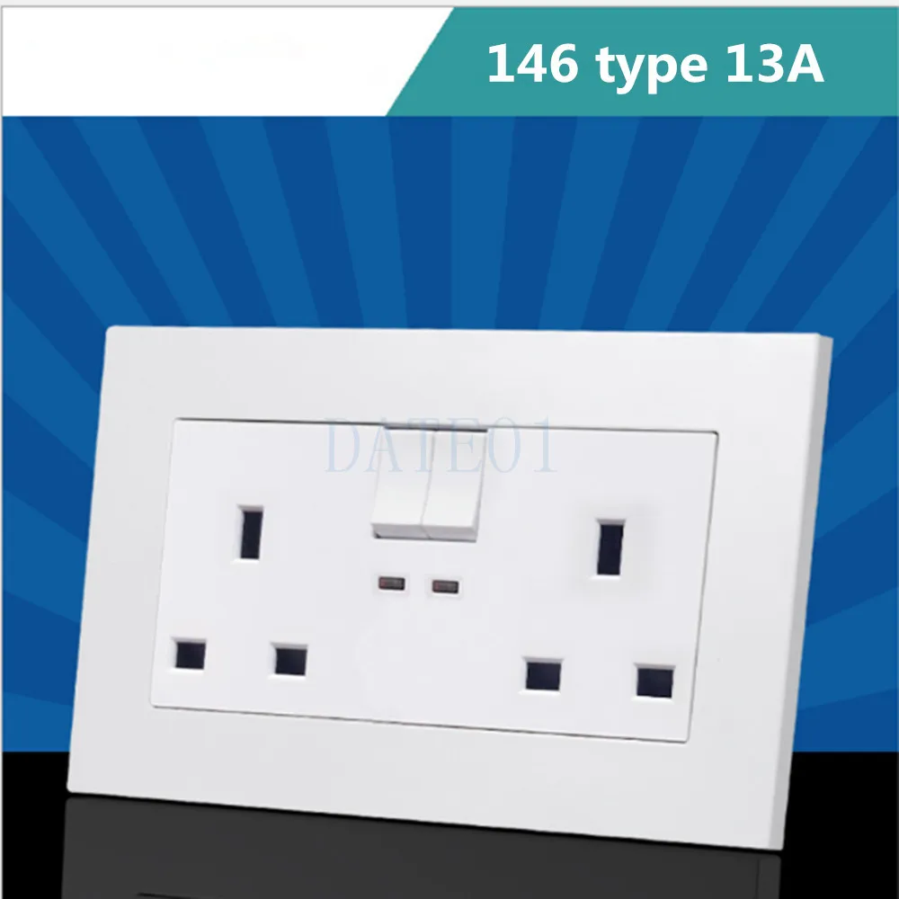 Ac 100~250v  Model 146 With Switch British 13a Socket Square Bore English Standard  PC Socket