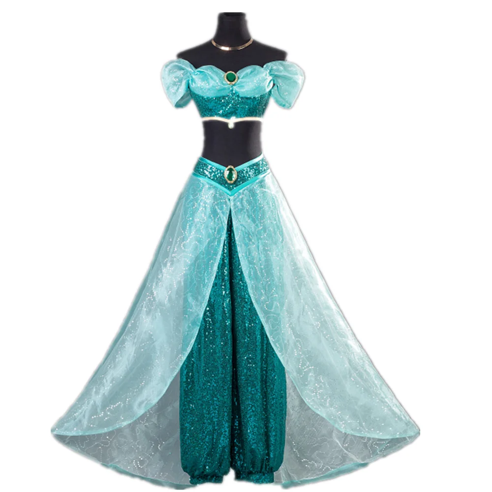 

Halloween Aladdin magic lamp Aladin Jasmine Princess Cosplay Costumes Adult Carnival Party Princess Jasmine Masquerad Costumes