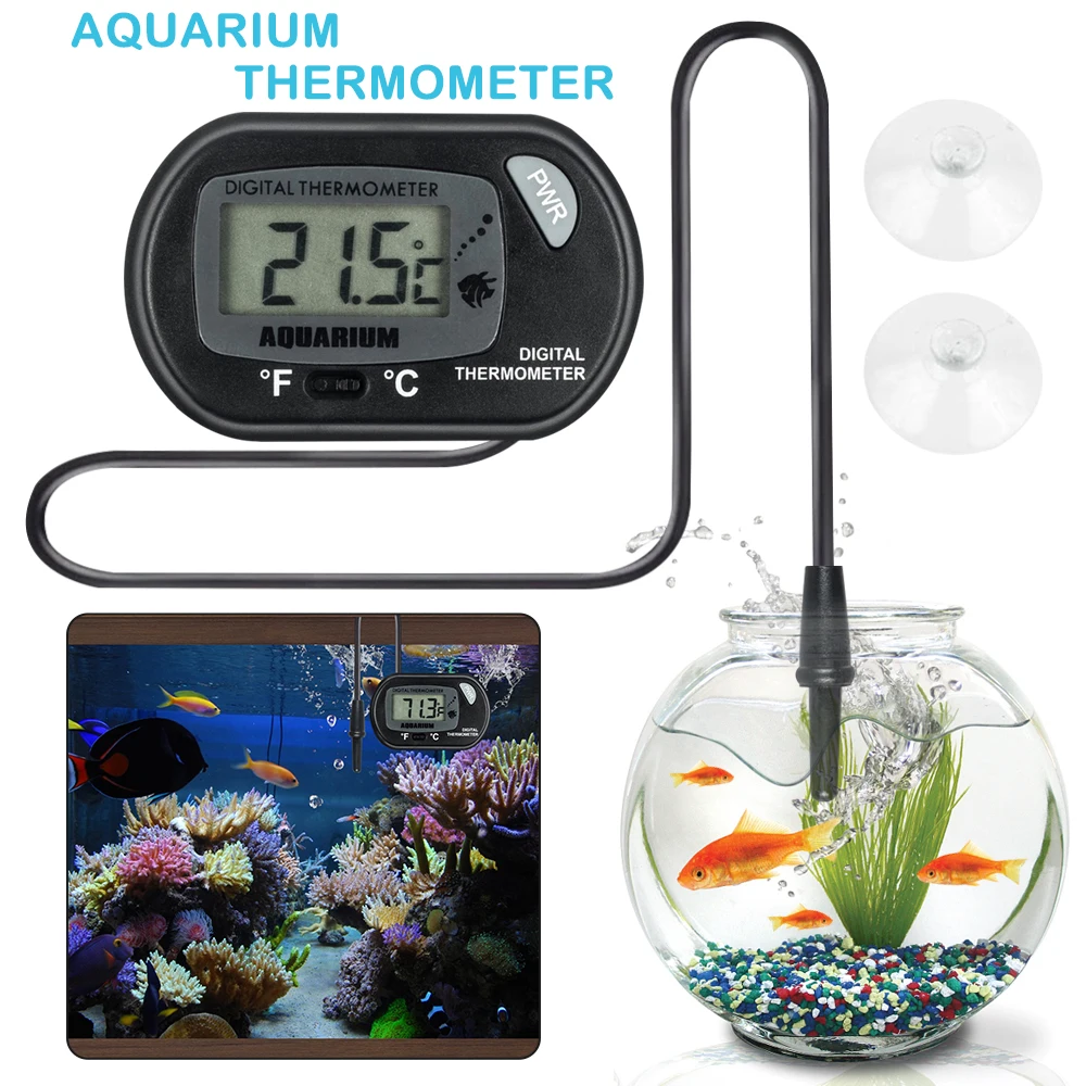 

Aquarium Thermometer Mini LCD Digital Thermometer With Probe Sensor Refrigerator Fish Tank Thermometer aquario Accessories