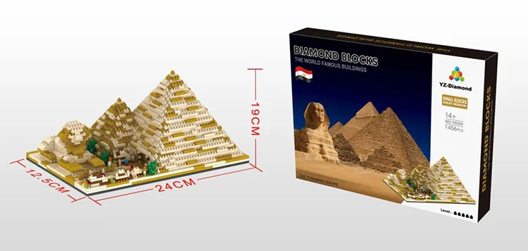 Pyramid Micro Building Blocks Egypt World Famous Architecture Mini Brick YZ059 City 3D Model Toys For Kid