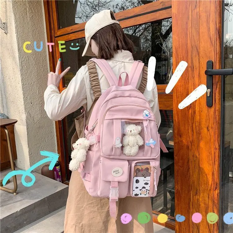 Imagem -02 - Mochila Multibolsos para Meninas Adolescentes Bolsas Escolares Japonesas para Mulheres Novo 2023