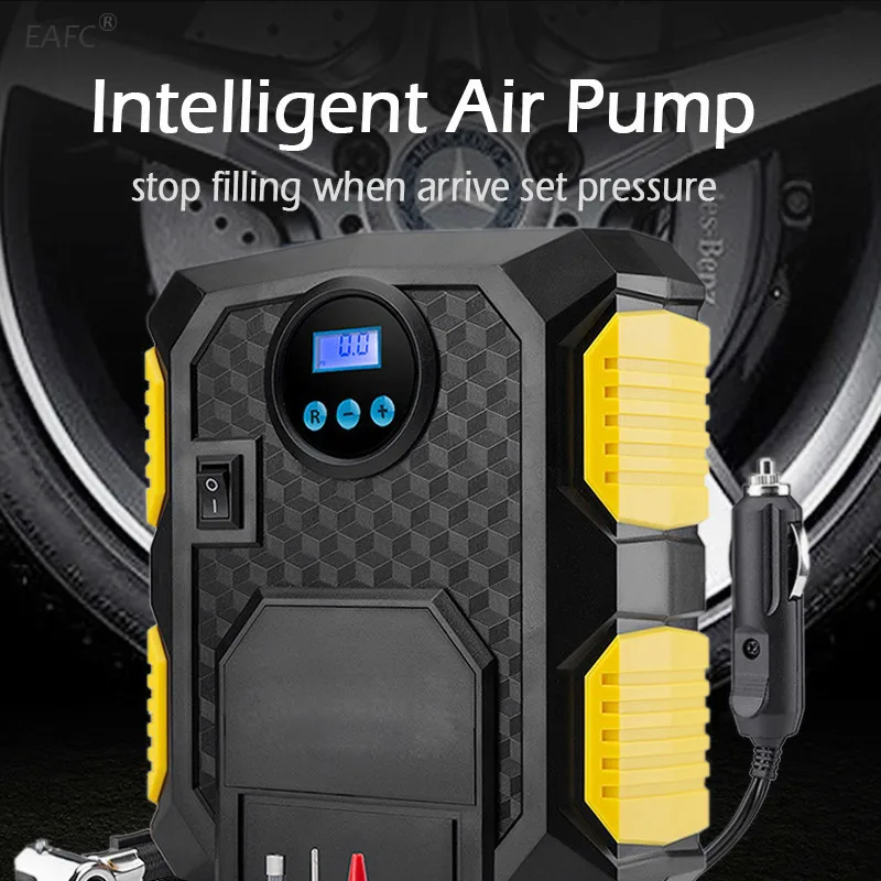 Digital Display Tire Inflator DC 12V 150 PSI Car Portable Tyre Air Compressor Auto Air Inflatable Pump for Car Bicycles Ball