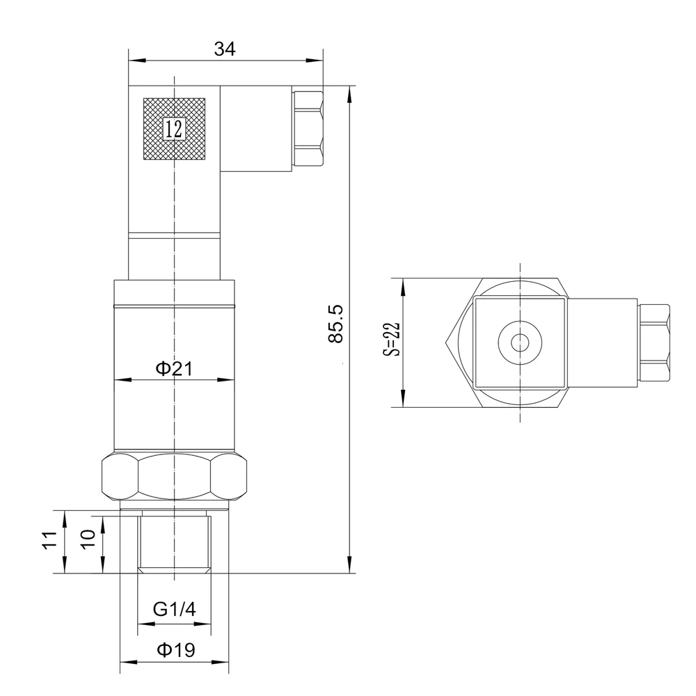 water oil fuel gas air pressure transmitter G1/4  12-36V 4-20mA  0-600bar optional stainless steel pressure  transducer sensor