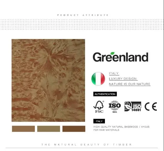 GREENLAND Burl Merah Kayu Kamper Veneer Meja Veneer Lantai Furniture Bahan Alami Perahu Decking Gitar