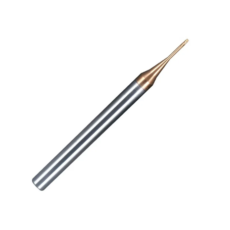 5 Buah HRC55 0.1-0.9Mm * 3/4/5/6/8 Mm Deep Grooving Solid Tungsten Carbide Long Neck Flat End Mill untuk Mesin CNC