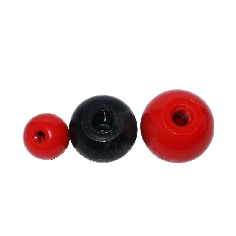 1pcs M4-M16 Black Red Round Ball Resin Ball Knobs Bakelite Lever Knob Grip Handles Of Furniture Or Machine Tool Replacement