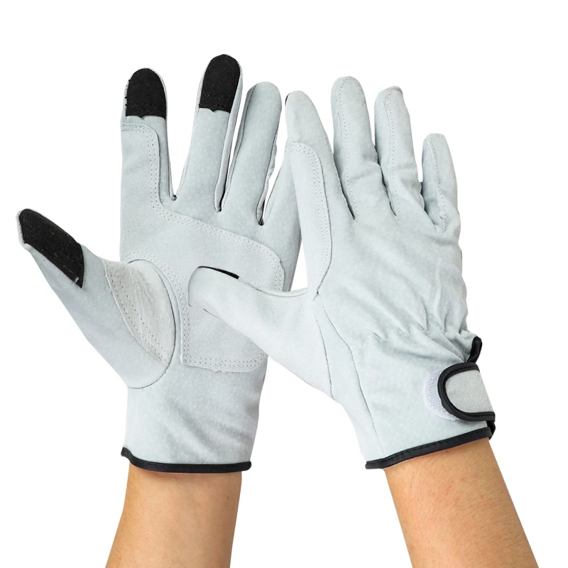 QIANGLEAF-guantes de Trabajos de soldadura de cuero partido, resistente al desgaste accesorio de seguridad, para trabajadores, 321