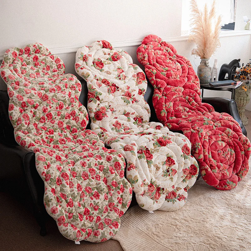 Korean Autumn Winter Bay Window Cushion, Non-Slip Thickening High-End Three-Person Sofa Mat