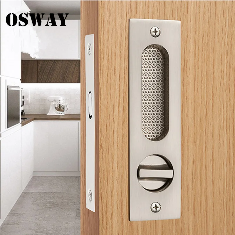 

Mute Mortice Sliding Door Lock Hidde Handle Interior Door Pull Lock Modern Anti-theft Room Wood Door Lock Furniture Hardware