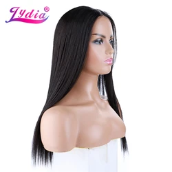 Lydia Long Straight Synthetic Wigs for Women Black Daily Heat Resistant Futura Mixed Hair Black 1B#  Blonde Ombre 20Inch