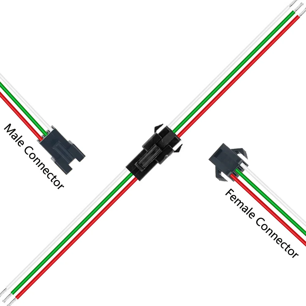 JST Connector Male And Female 15cm 10-100 pairs 2pin/3pin/4pin/5pin for 5050/3528 WS2812B/WS2811 LED Strip