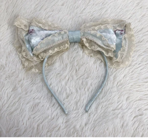 Kawaii dziewczyna gothic lolita KC loli cos bowknot pasmo włosów cos lol japońska księżniczka słodka lolita nakrycia głowy pałac koronkowa opaska do włosów