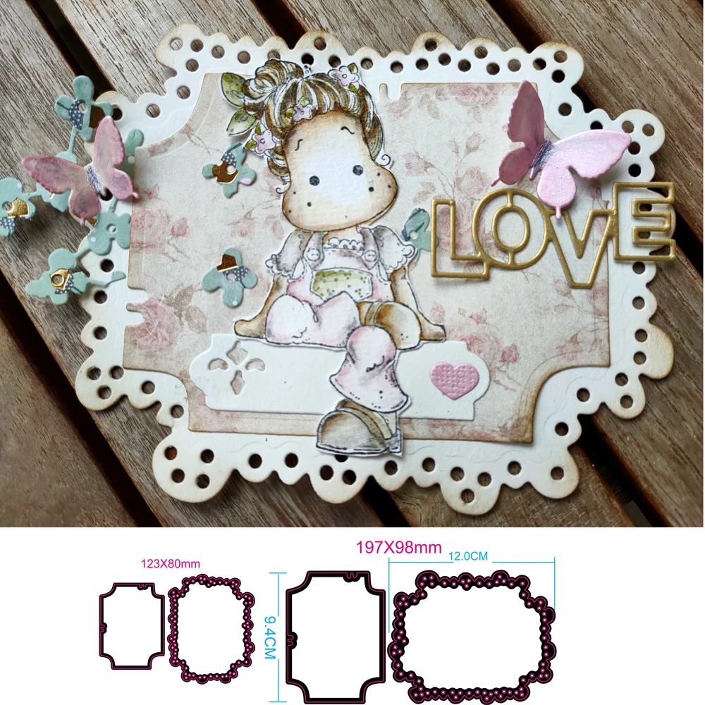 lace album frame set die Fantasy frame tag metal cutting Dies DIY clipboard photo album paper card production decoration