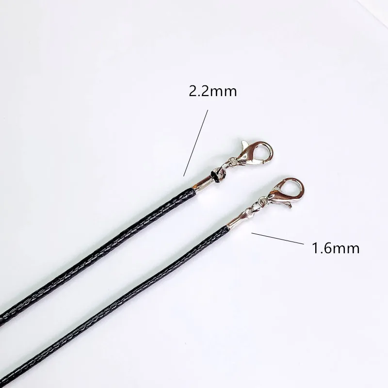 Zeroup pingente de cordão de couro, artesanal, ajustável, preto, com fecho de lagosta, colar com joias, busca 20 designs