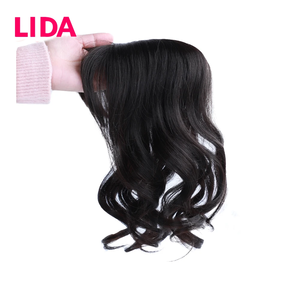 Lida วิกผมลอนคลิปปิดวิกผมผสมผมกับ Bangs กลาง Wigs Hairline ธรรมชาติสำหรับผู้หญิง