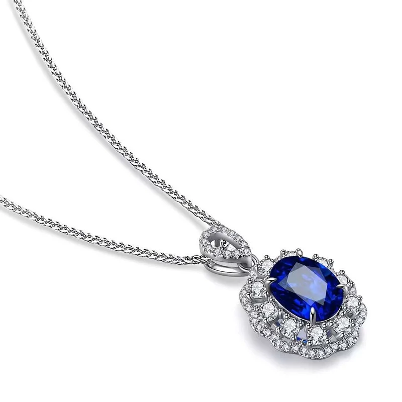 Pirmiana Customized 9k Gold Necklace 2.65ct Lab Created Sapphire Fashion Jewelry Women Christmas New Year Party Gifts