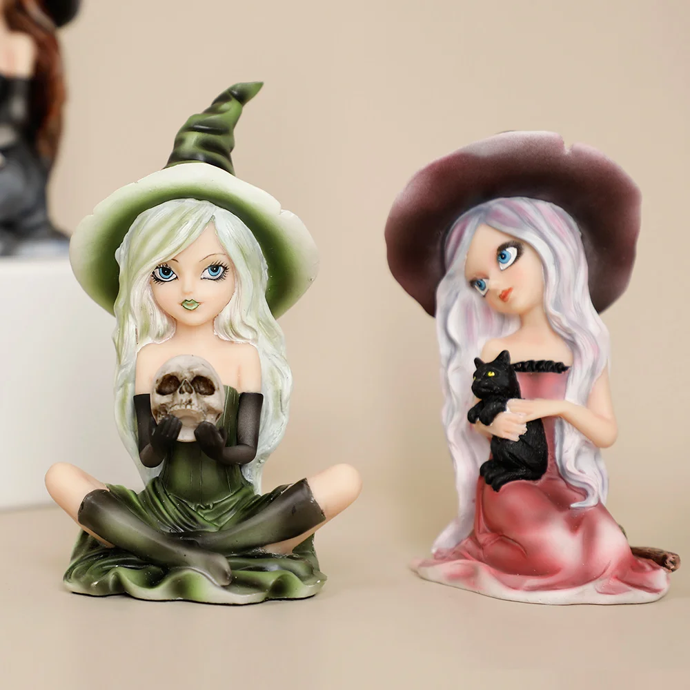 Witch Figurines Witch Room Decor Statue Of The West Figurine Fairy Garden Halloween Theme Gift Home Decoration And Collectibles