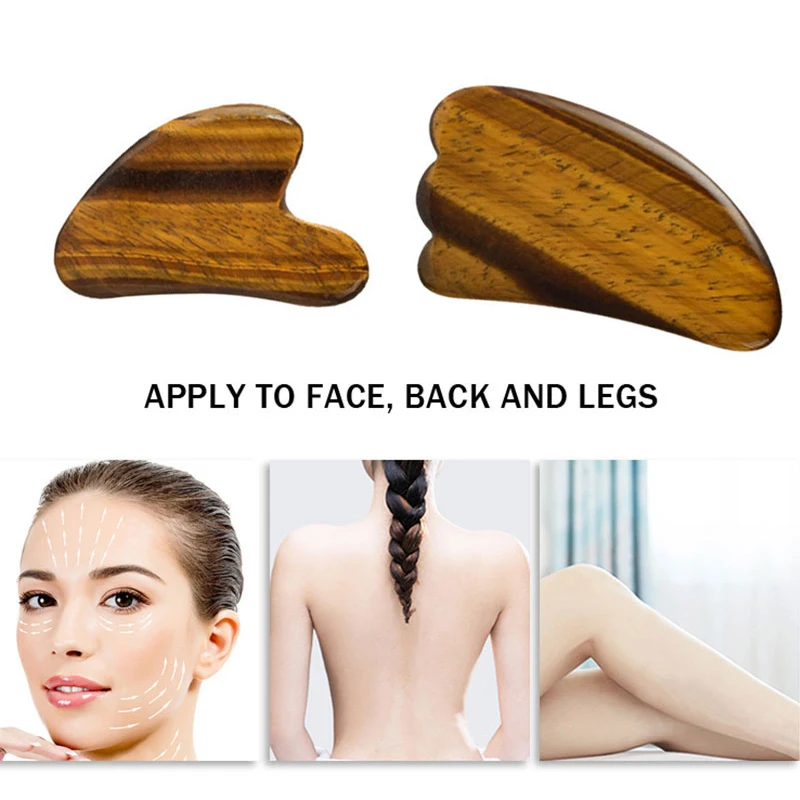 Tiger Eye Jade Roller And Gua Sha Set Massage Roller Gouache Scraper Face Eye Massager Anti Wrinkle Relax Tool