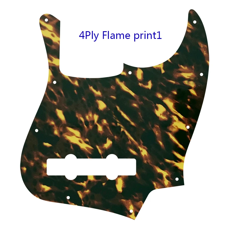 Fei Man - Custom Quality Pickguard For US, 10 Holes, 5 String Jazz Bass Guitar, Scratch Plate, Multicolor Flame Pattern