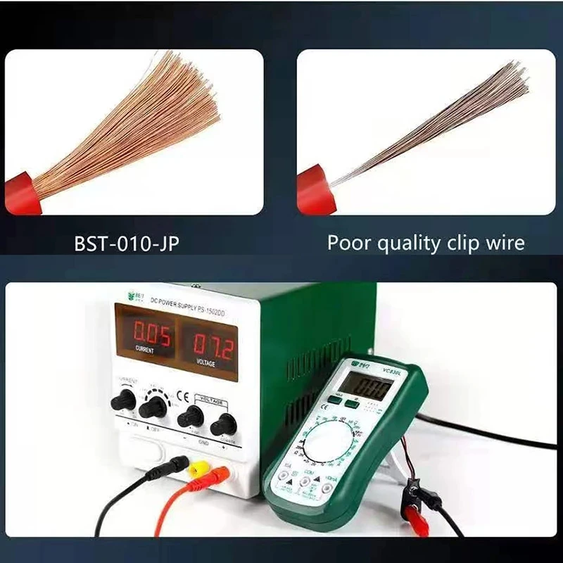 Linha de transmissão resistente a frio e de alta temperatura do grampo do jacaré da precisão de alta velocidade de BST-010-JP 2000v 20a superconducting