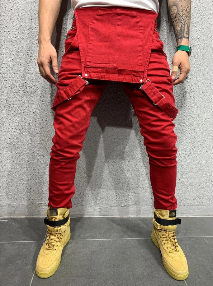 multi-pocket Streetwear Hip Hop Men Overalls Work Pants Casual Pant Bib Trousers Green Camo Coveralls Size S-XXXL