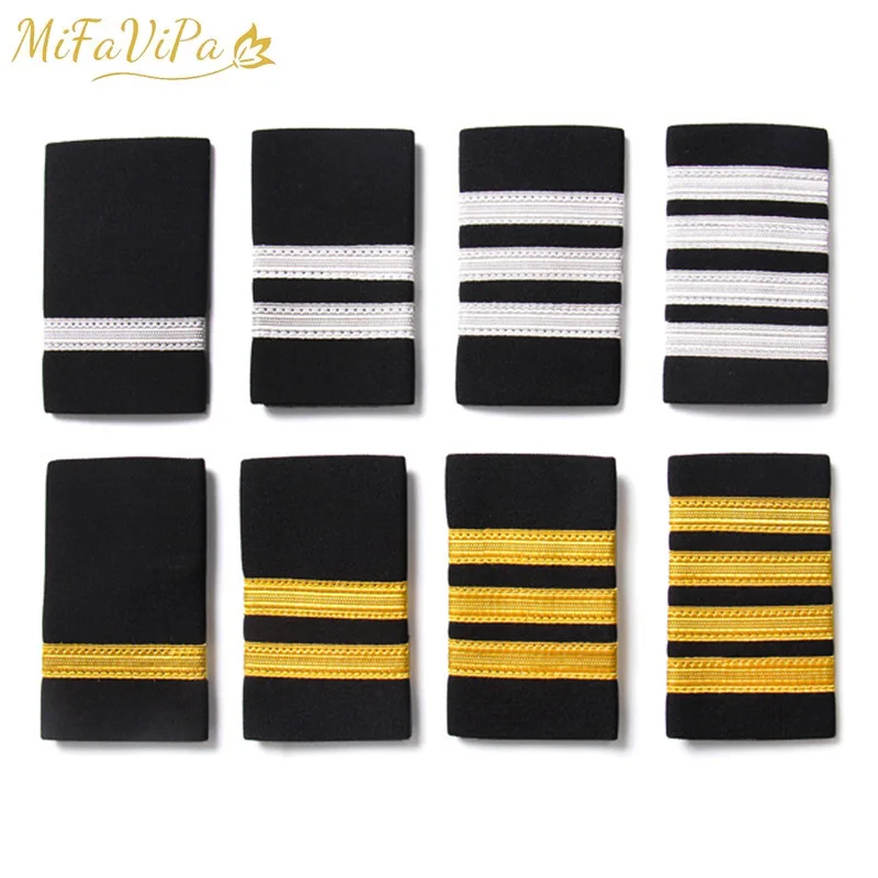 1 Quần Áo Trang Trí Epaulettes Chuyên Nghiệp Phi Công Đồng Nhất Epaulets 4 Thanh Áo Sơ Mi Thủ Công MaY Tự Làm Phụ Kiện Đeo Phù Hiệu