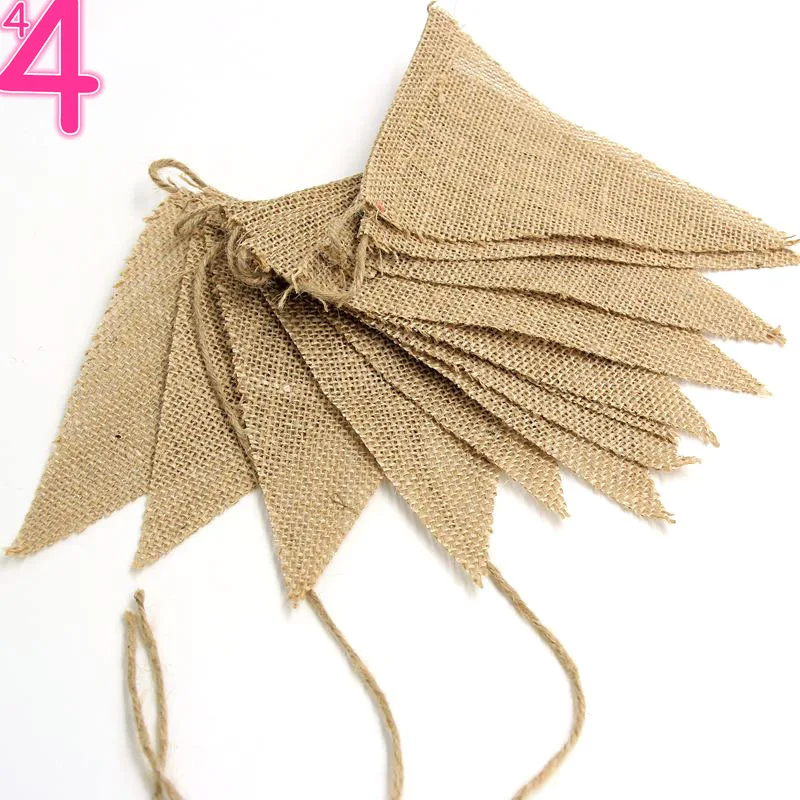 

Guirlande Fanion Jute Bannière Banderole Vintage Motif Floral Suspendu Décoration Mariage Naturel Accessoire Fête Baptême Chanvr