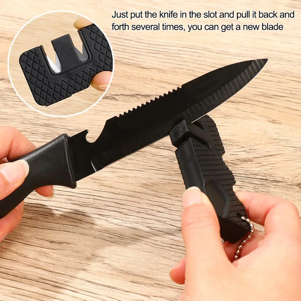 Knives  Accessories Hook Sharpener Carbide Knife Whetstone Pocket Ceramic Sharpen Knife Sharpener Scissor Sharpen