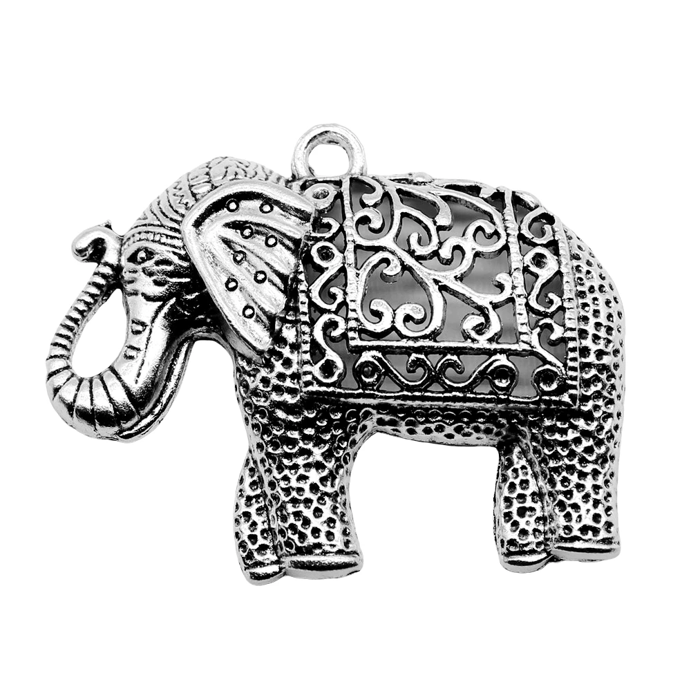 WYSIWYG 1pcs 59x47mm Lucky Elephant Charm Lucky Thai Elephant Pendant Thai Elephant Charm For Jewelry Making