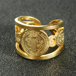 Stainless Steel Rings Signet Protection Amulet Seal of The Seven Archangels Solomon Kabbalah Chunky Stars Fashion Ring