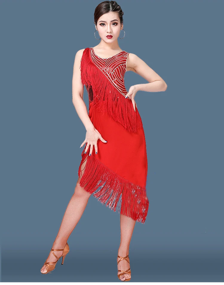 Nova moda mulher vestido de dança latina para as mulheres/senhora padrão internacional salão de baile cha dança salsa latina vestidos