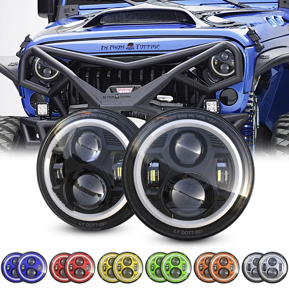 

7-дюймовая светодиодная галогенная фара для Jeep Wrangler TJ JK LJ CJ для Land Rover Defender для Nissan патруль Y60 Hummer H1 & H2 Lada 4X4