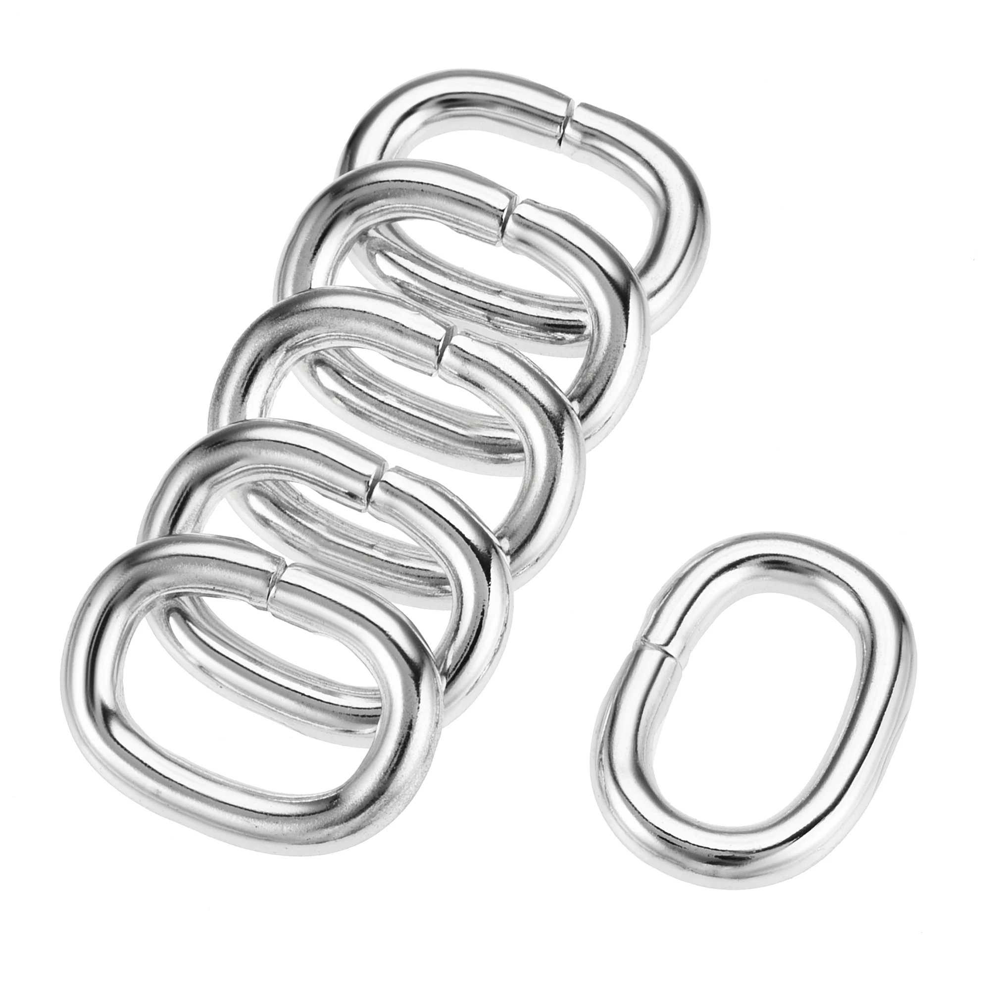 uxcell Metal Oval Ring Buckles 20x12mm for Bags Belts DIY Silver Tone 6pcs