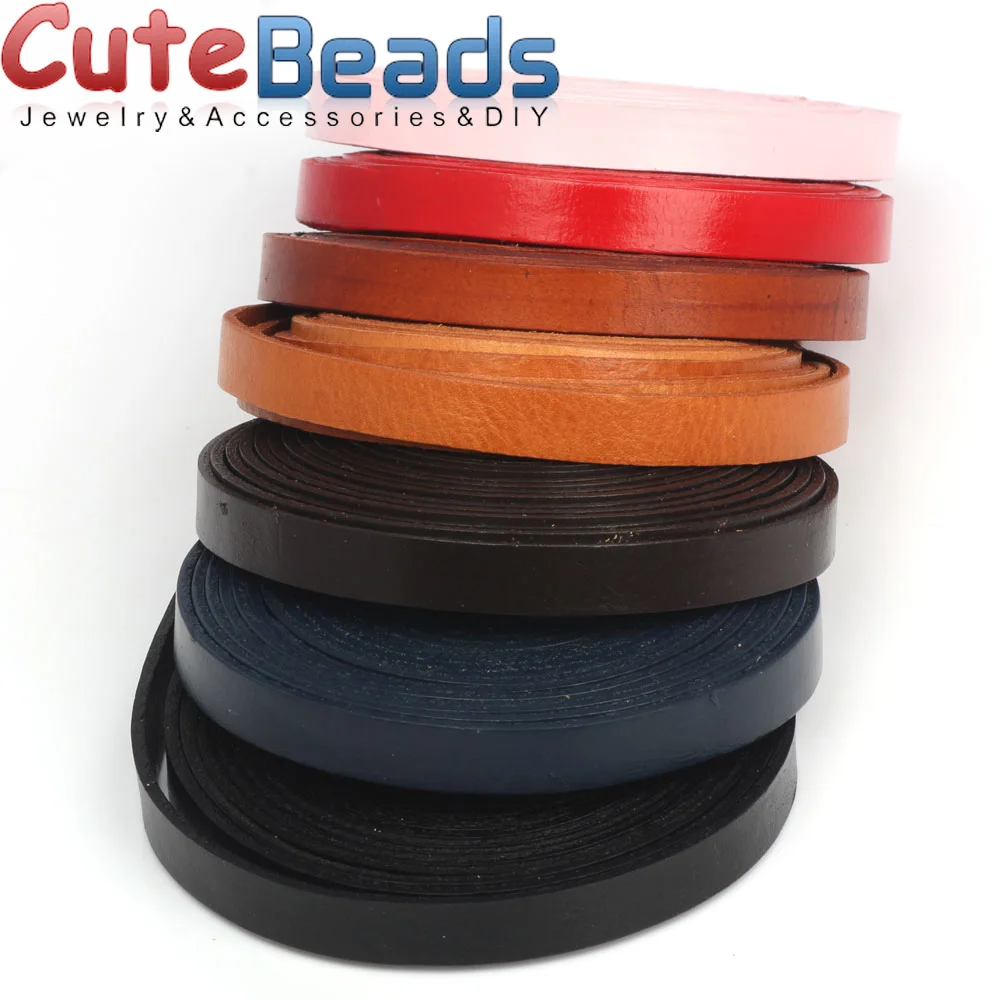 10 * 2mm 1 yard / Batch Multicolor Flat Leather Rope / Rope DIY Necklace Bracelet Necklace Jewelry Making New