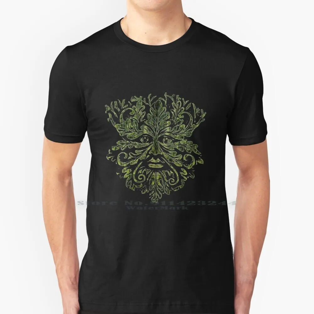 The Green Man 100% Cotton T Shirt Green Man Greenman Foliate Head Cernunnos Jack In Green Jack Of The Green Druid Irish Symbol