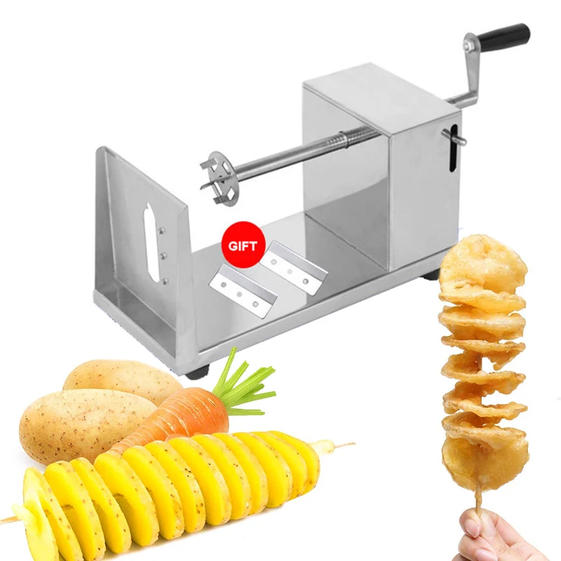 Manual Tornado Potato Spiral Cutter Potato Slicer Chips Machine Stainless Steel Kitchen Accessories