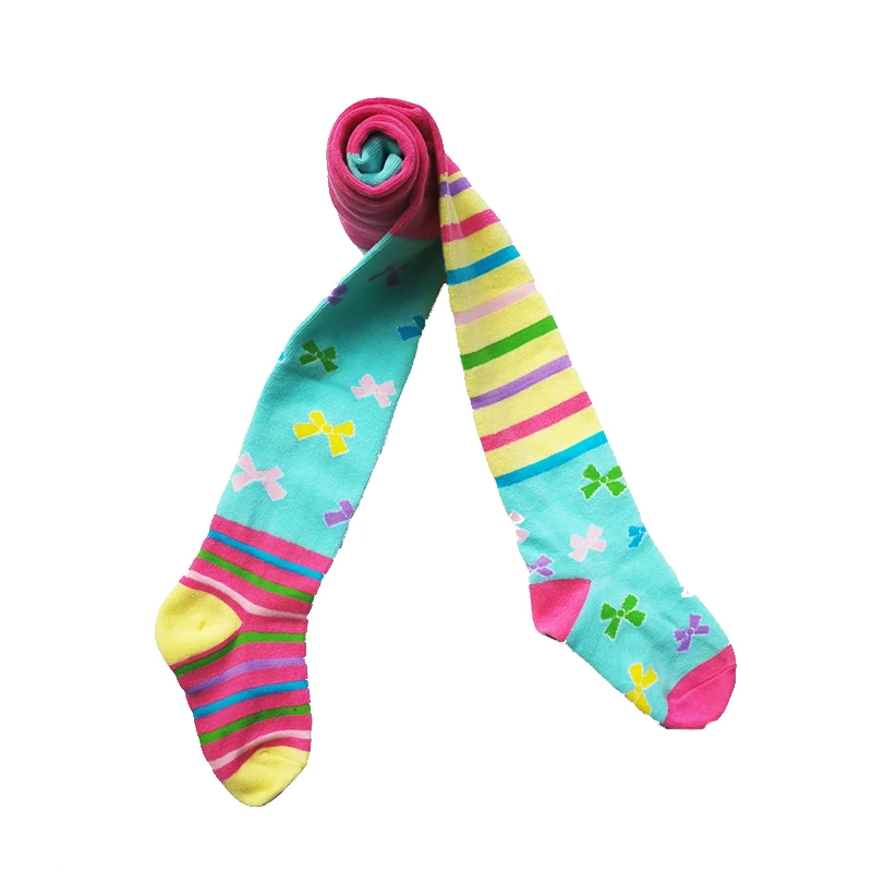 Spring Autumn Children Striped Tights Baby Girl Pantyhose Cotton Knitted Cotton Cute Kids Stocking Patchwork Tights