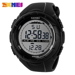 SKMEI Brand Men's Watches PU Strap Simple LED Digital Military Alarm Watch Sport Electronic Watch Waterproof 30M