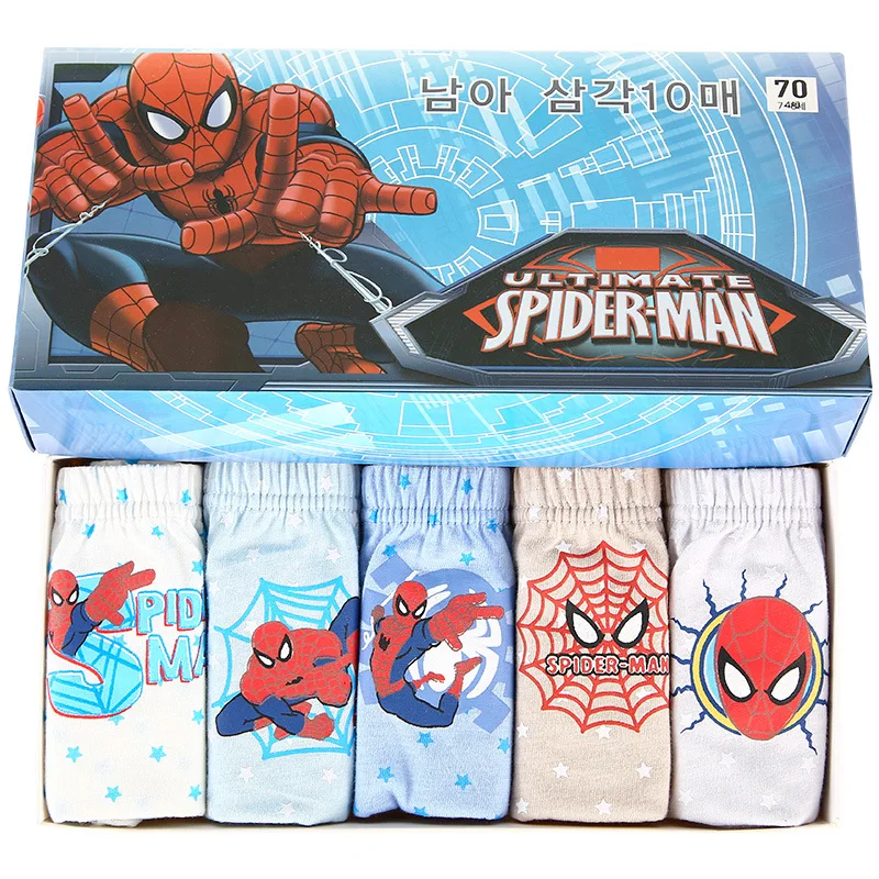 Anime Figure 5pcs/ Box Boy Children\'s Panties Captain Print Underwear Cartoon Iron Shorts Kids Spider Briefs Cotton Panties Gift